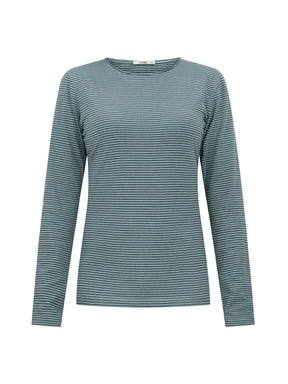 Fogstone Stripes: Sportliches Longsleeve aus Bio-Baumwolle für Damen [25104]