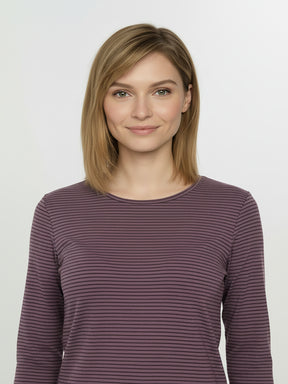 Moorberry Stripes: Sportliches Longsleeve aus Bio-Baumwolle für Damen [25106]