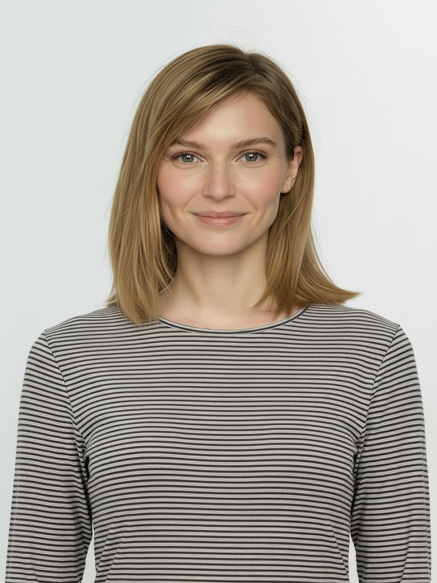 Sandstone Stripes: Sportliches Longsleeve aus Bio-Baumwolle für Damen [25111]
