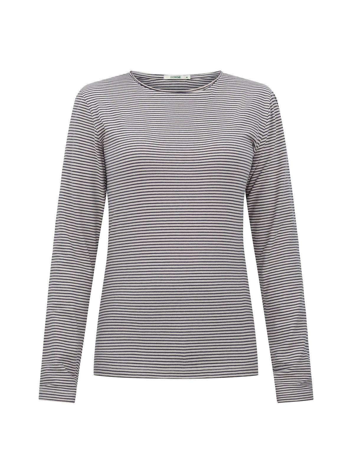 Sandstone Stripes: Sportliches Longsleeve aus Bio-Baumwolle für Damen [25114]