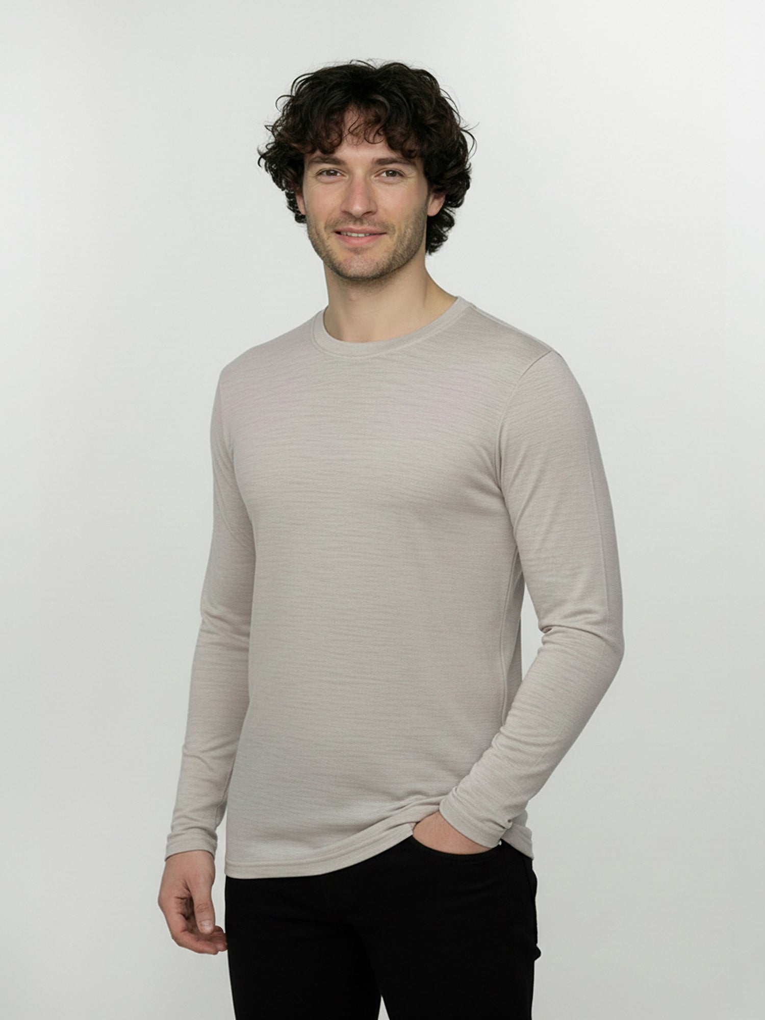 Sandstone: Funktionales Longsleeve aus Merino-Wolle für Herren [25130]