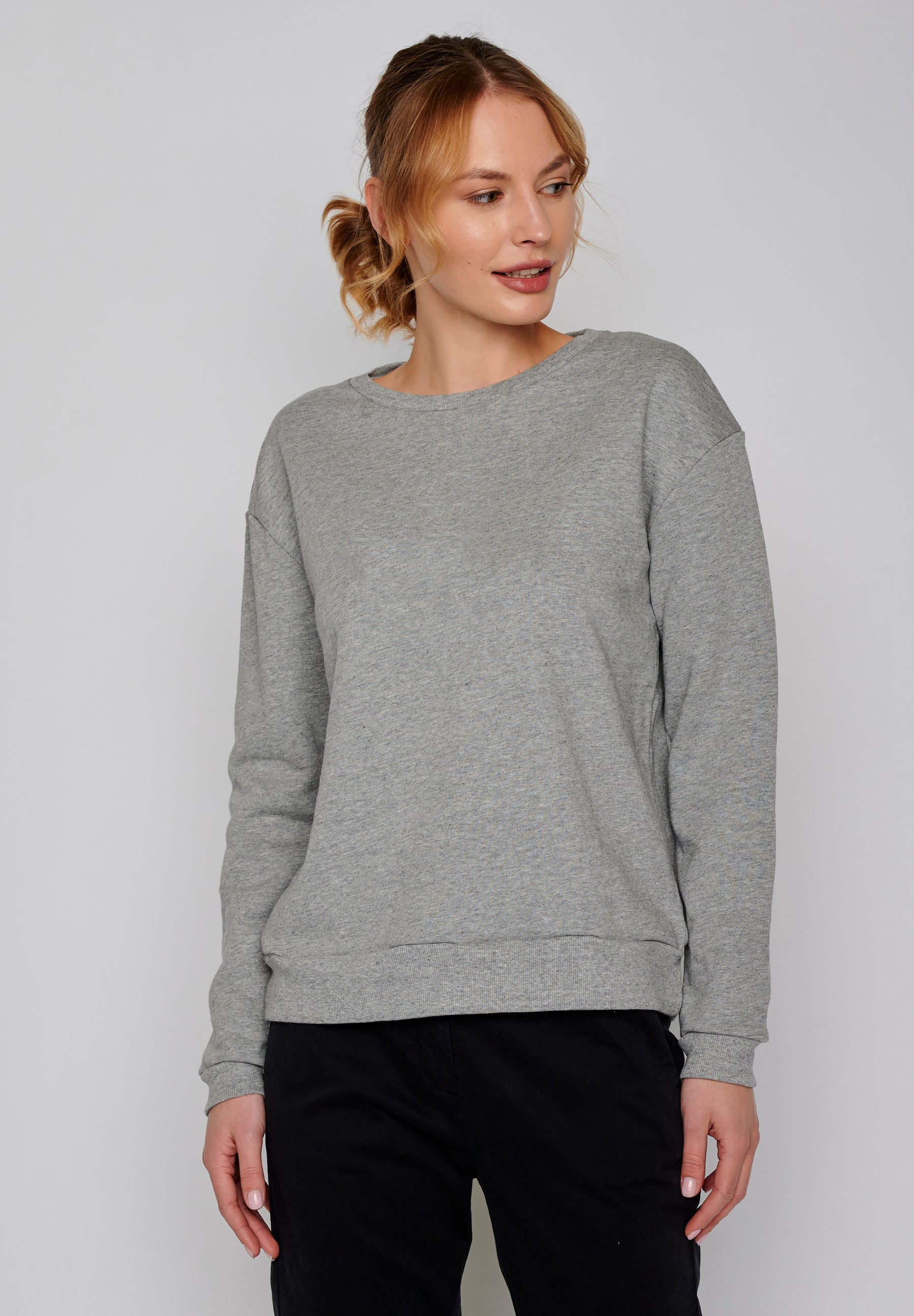 Heather Grey: Gemütliches Sweatshirt aus Bio-Baumwolle für Damen [229]