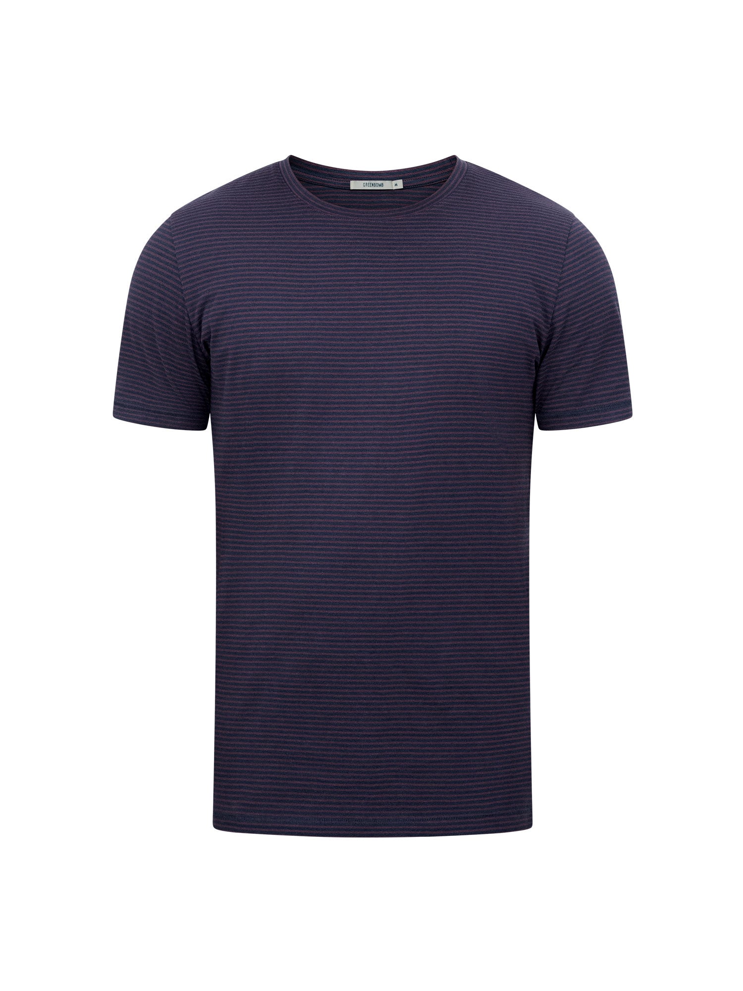 Purple Blue Stripes: Sportliches T-Shirt aus Bio-Baumwolle für Herren [25235]