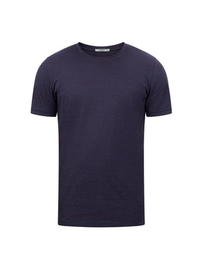 Purple Blue Stripes: Sportliches T-Shirt aus Bio-Baumwolle für Herren [25235]