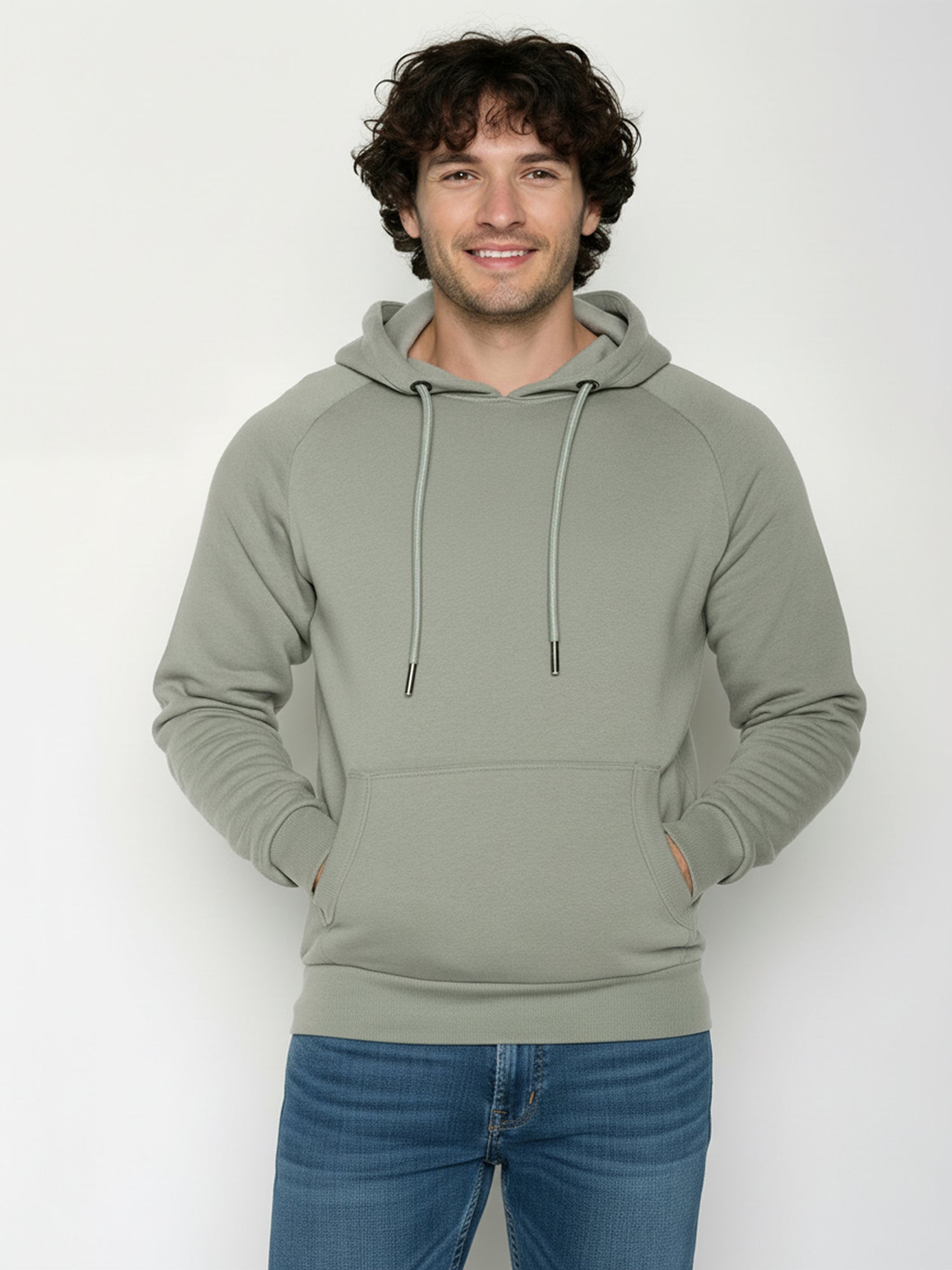 Moos Mint: Hoodie aus Bio-Baumwolle mit Raglan-Arm für Herren [25271]