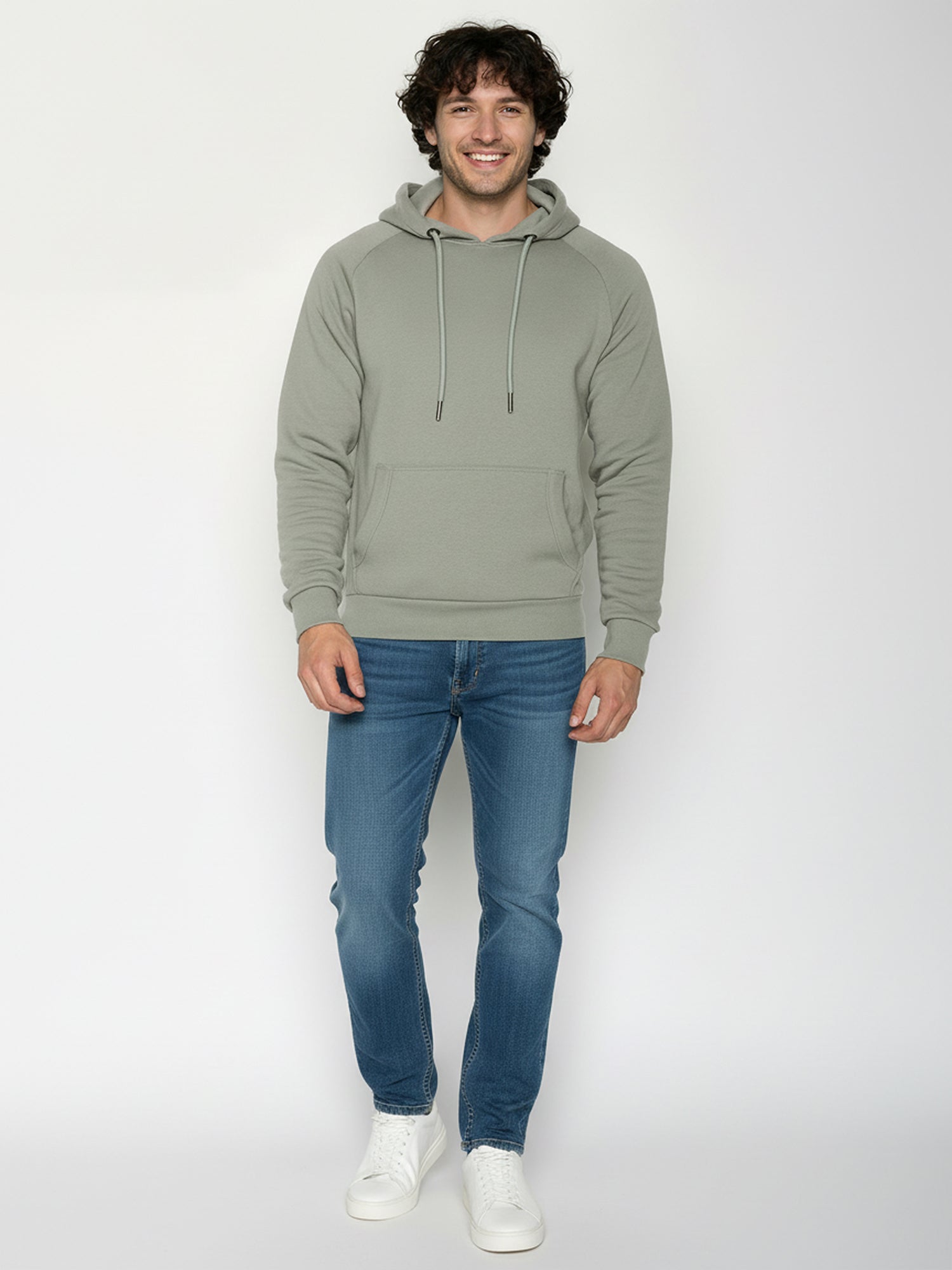 Moos Mint: Hoodie aus Bio-Baumwolle mit Raglan-Arm für Herren [25273]