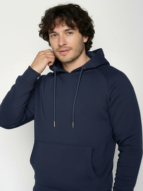 Navy: Hoodie aus Bio-Baumwolle mit Raglan-Arm für Herren [25277]