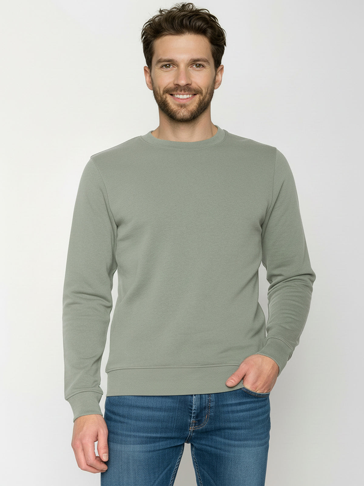 Moos Mint: Gemütliches Sweatshirt aus Bio-Baumwolle für Herren [25291]