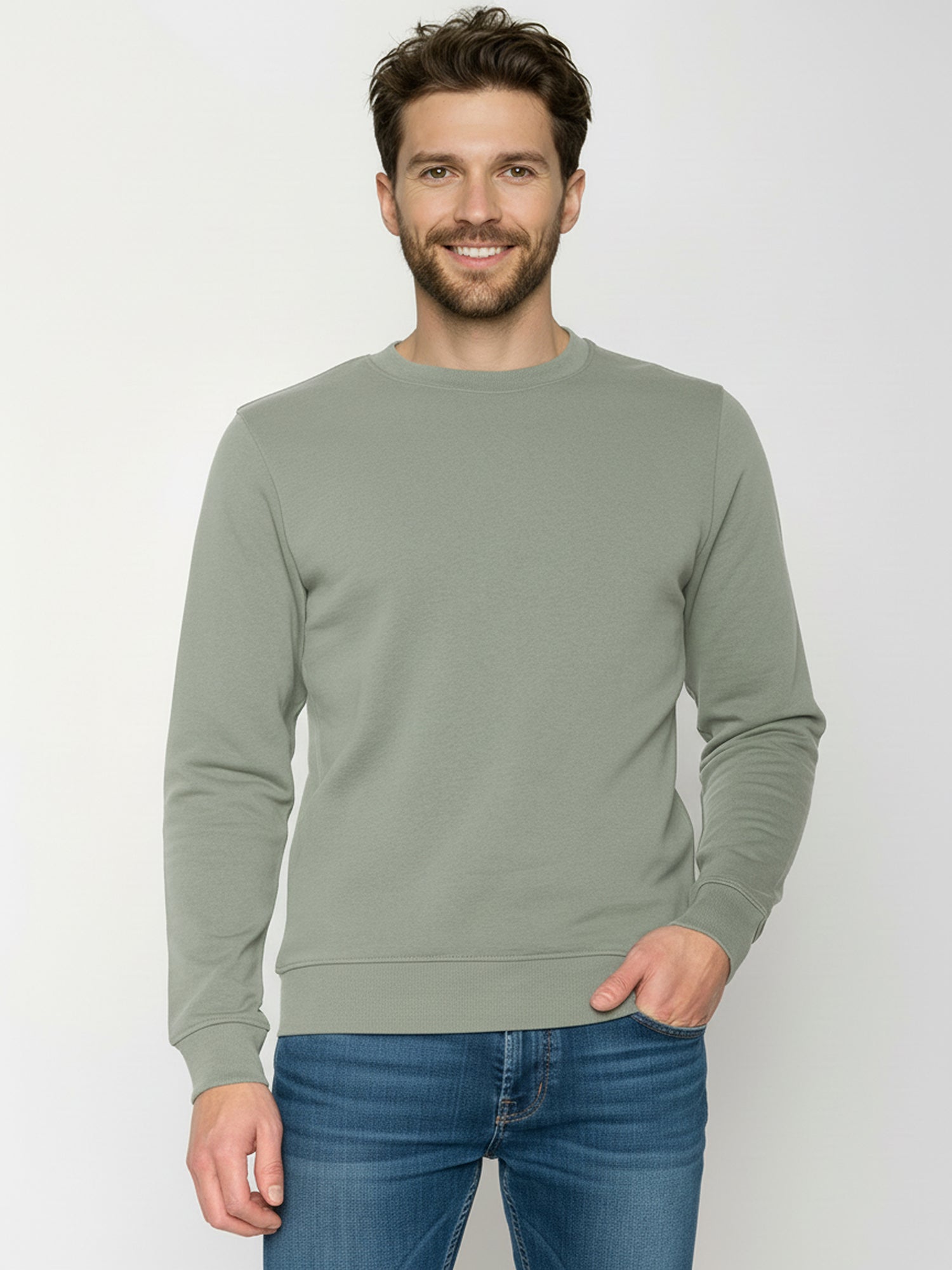 Moos Mint: Gemütliches Sweatshirt aus Bio-Baumwolle für Herren [25291]