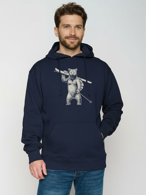 Navy: Gemütlicher Hoodie aus Bio-Baumwolle für Herren [25836]