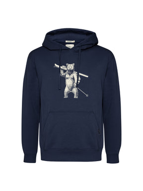 Navy: Gemütlicher Hoodie aus Bio-Baumwolle für Herren [25840]