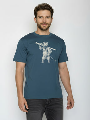 Blue Pine: Lässiges Oversize-T-Shirt aus Bio-Baumwolle für Herren [25841]