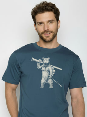 Blue Pine: Lässiges Oversize-T-Shirt aus Bio-Baumwolle für Herren [25842]