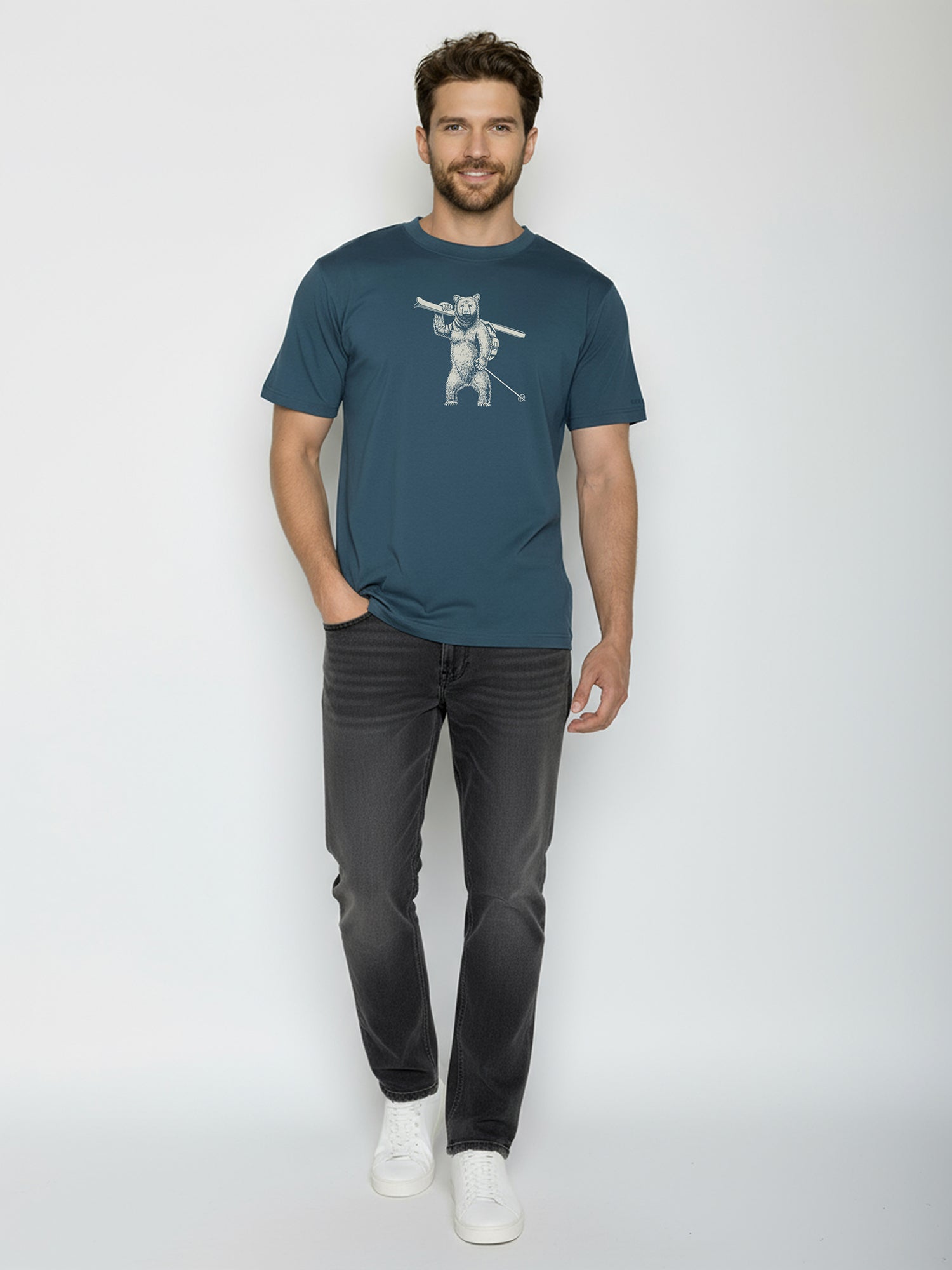 Blue Pine: Lässiges Oversize-T-Shirt aus Bio-Baumwolle für Herren [25843]