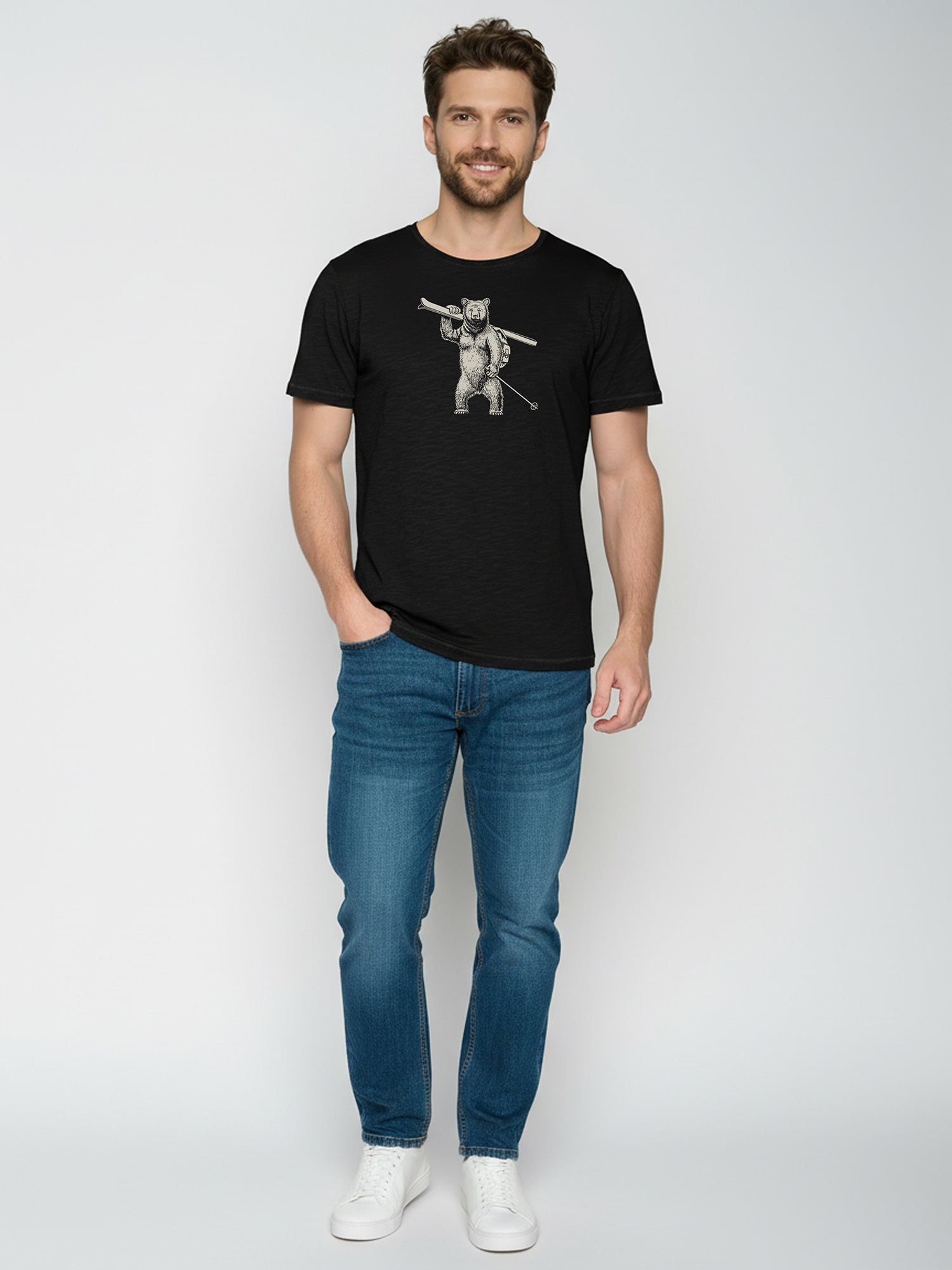 Black: Sportliches T-Shirt aus Bio-Baumwolle für Herren [25848]