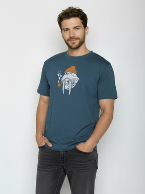 Blue Pine: Lässiges Oversize-T-Shirt aus Bio-Baumwolle für Herren [25866]