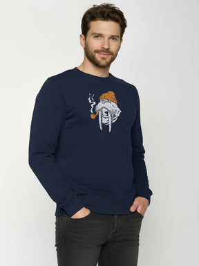 Navy: Gemütliches Sweatshirt aus Bio-Baumwolle für Herren [25871]