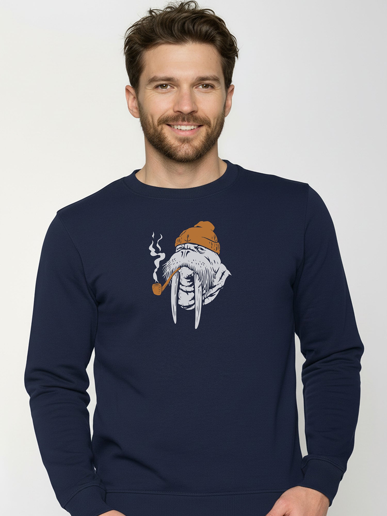 Navy: Gemütliches Sweatshirt aus Bio-Baumwolle für Herren [25872]