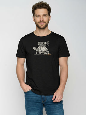 Black: Sportliches T-Shirt aus Bio-Baumwolle für Herren [25881]