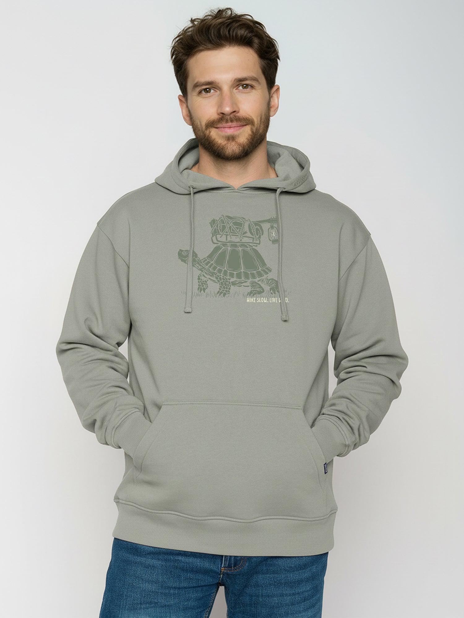 Moos Mint: Gemütlicher Hoodie aus Bio-Baumwolle für Herren [25892]