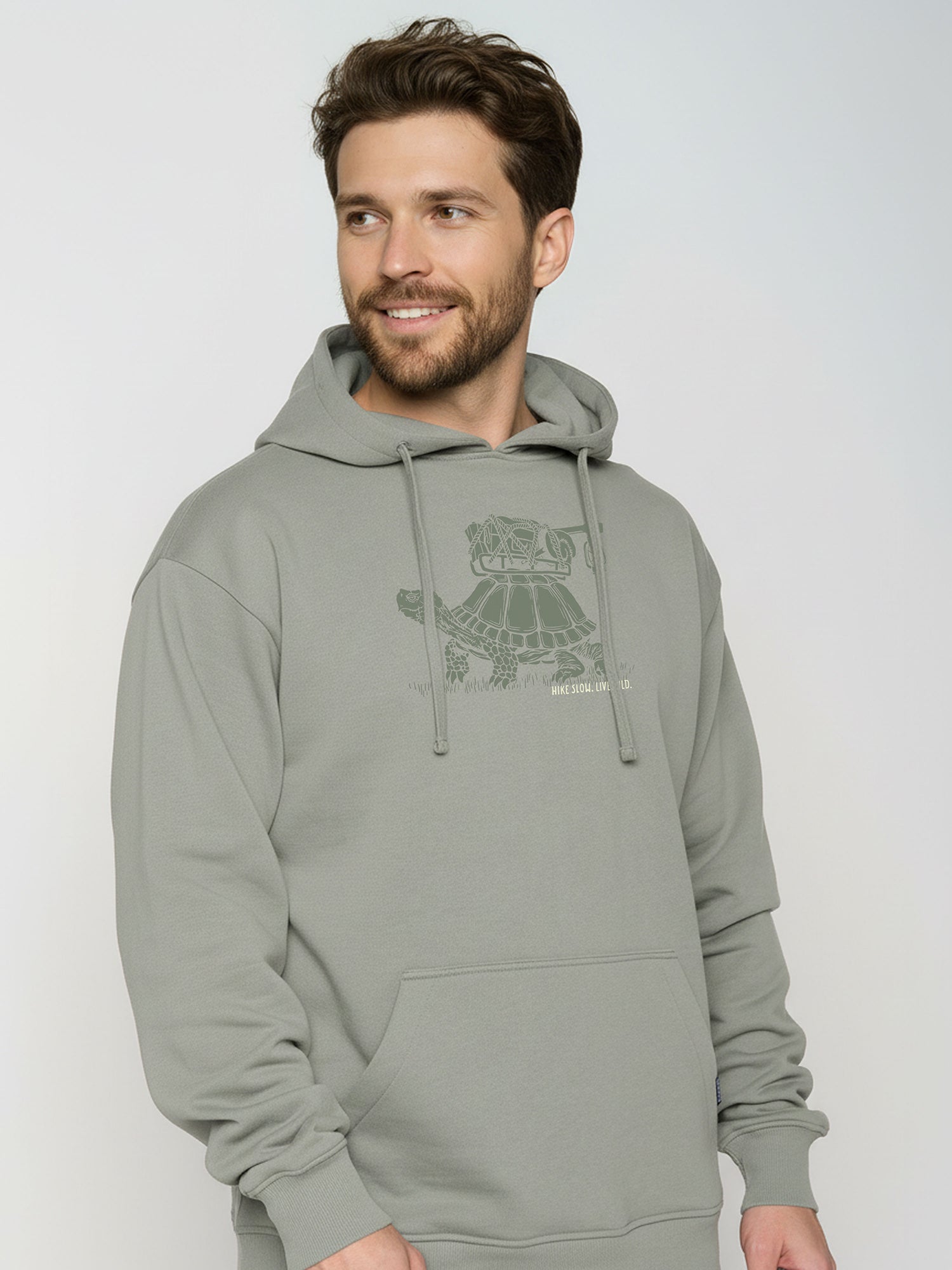 Moos Mint: Gemütlicher Hoodie aus Bio-Baumwolle für Herren [25893]