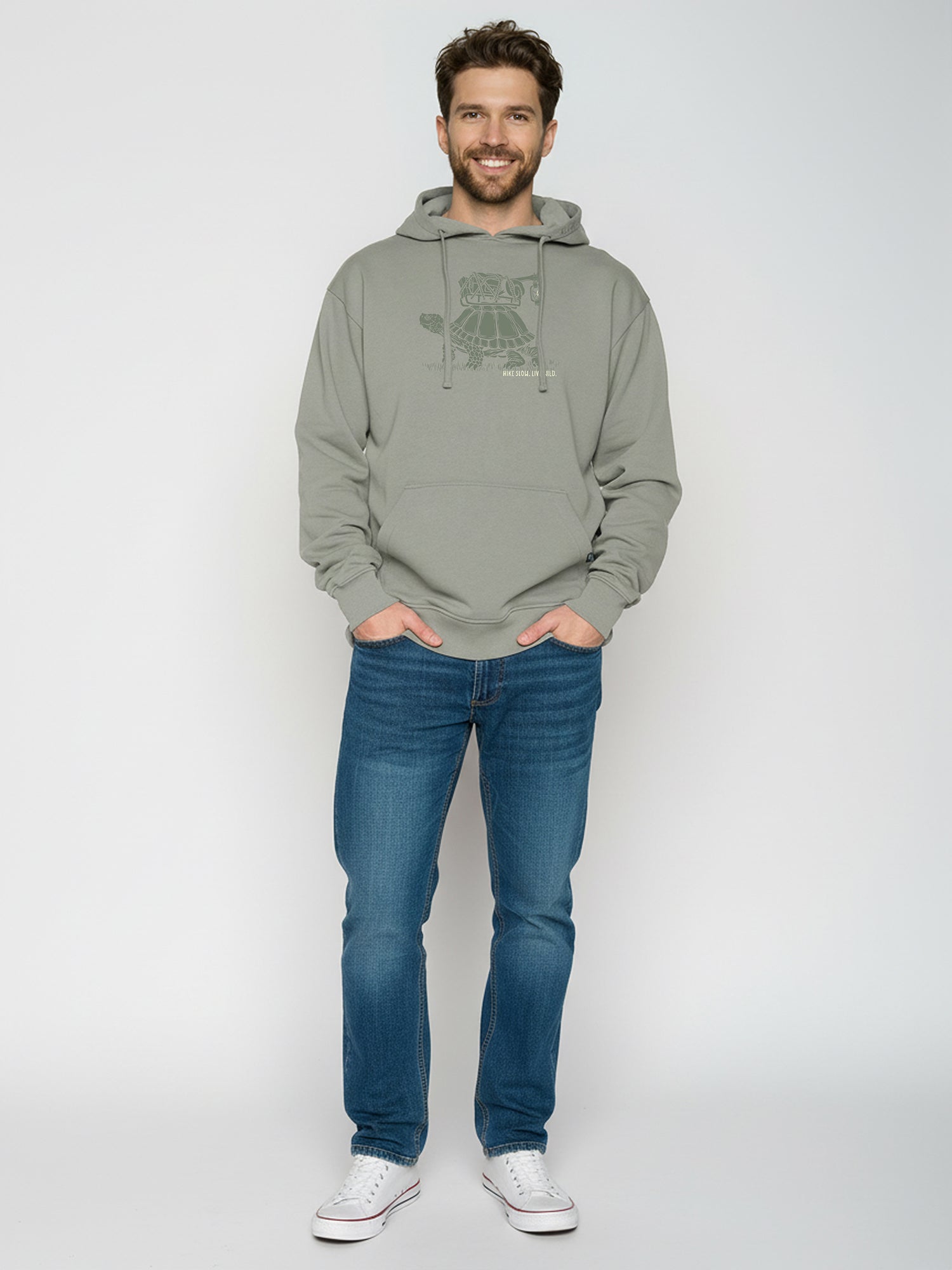 Moos Mint: Gemütlicher Hoodie aus Bio-Baumwolle für Herren [25894]