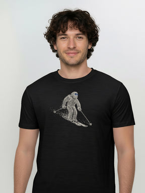 Black: Funktionales T-Shirt aus Merino-Wolle für Herren [25897]