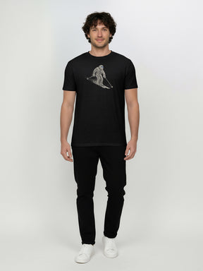 Black: Funktionales T-Shirt aus Merino-Wolle für Herren [25898]