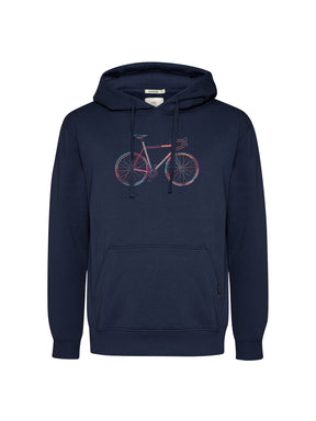 Navy: Gemütlicher Hoodie aus Bio-Baumwolle für Herren [25905]