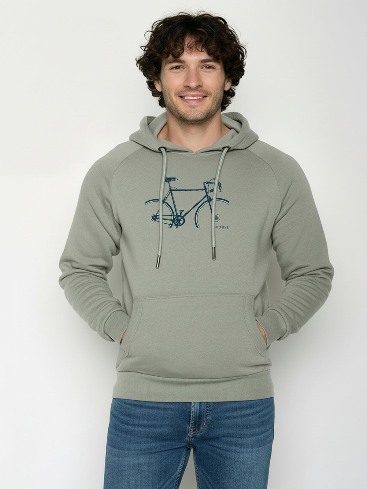 Moos Mint: Hoodie aus Bio-Baumwolle mit Raglan-Arm für Herren [25926]