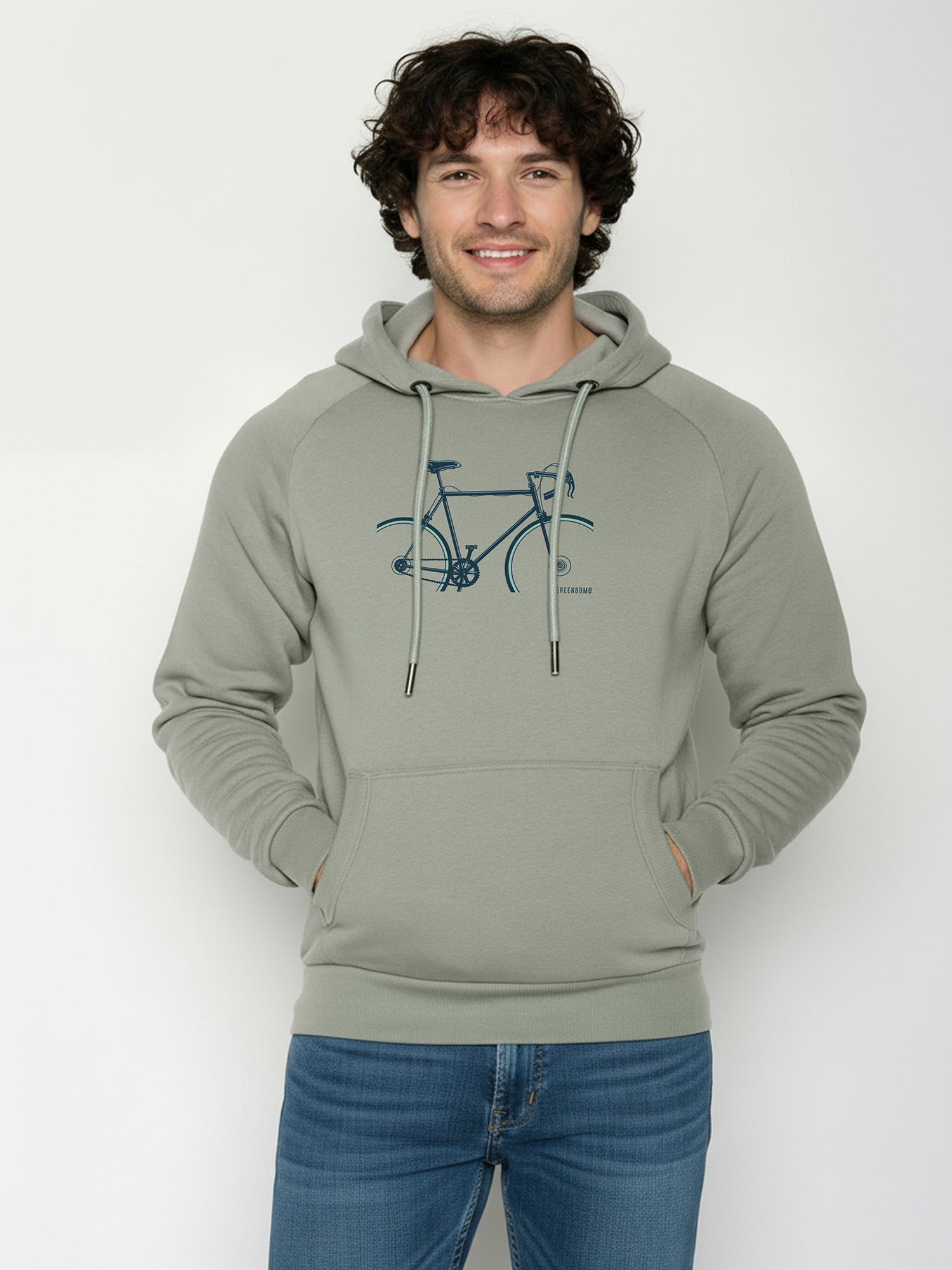 Moos Mint: Hoodie aus Bio-Baumwolle mit Raglan-Arm für Herren [25926]