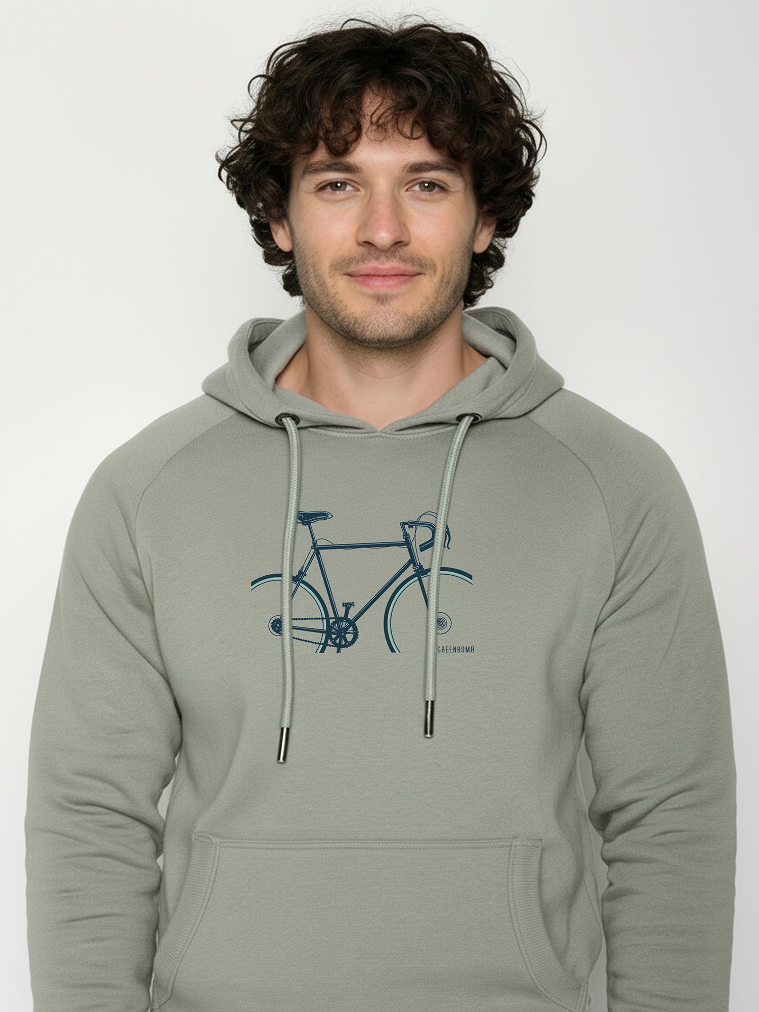 Moos Mint: Hoodie aus Bio-Baumwolle mit Raglan-Arm für Herren [25927]
