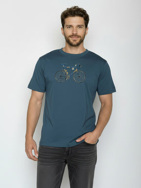 Blue Pine: Lässiges Oversize-T-Shirt aus Bio-Baumwolle für Herren [25962]