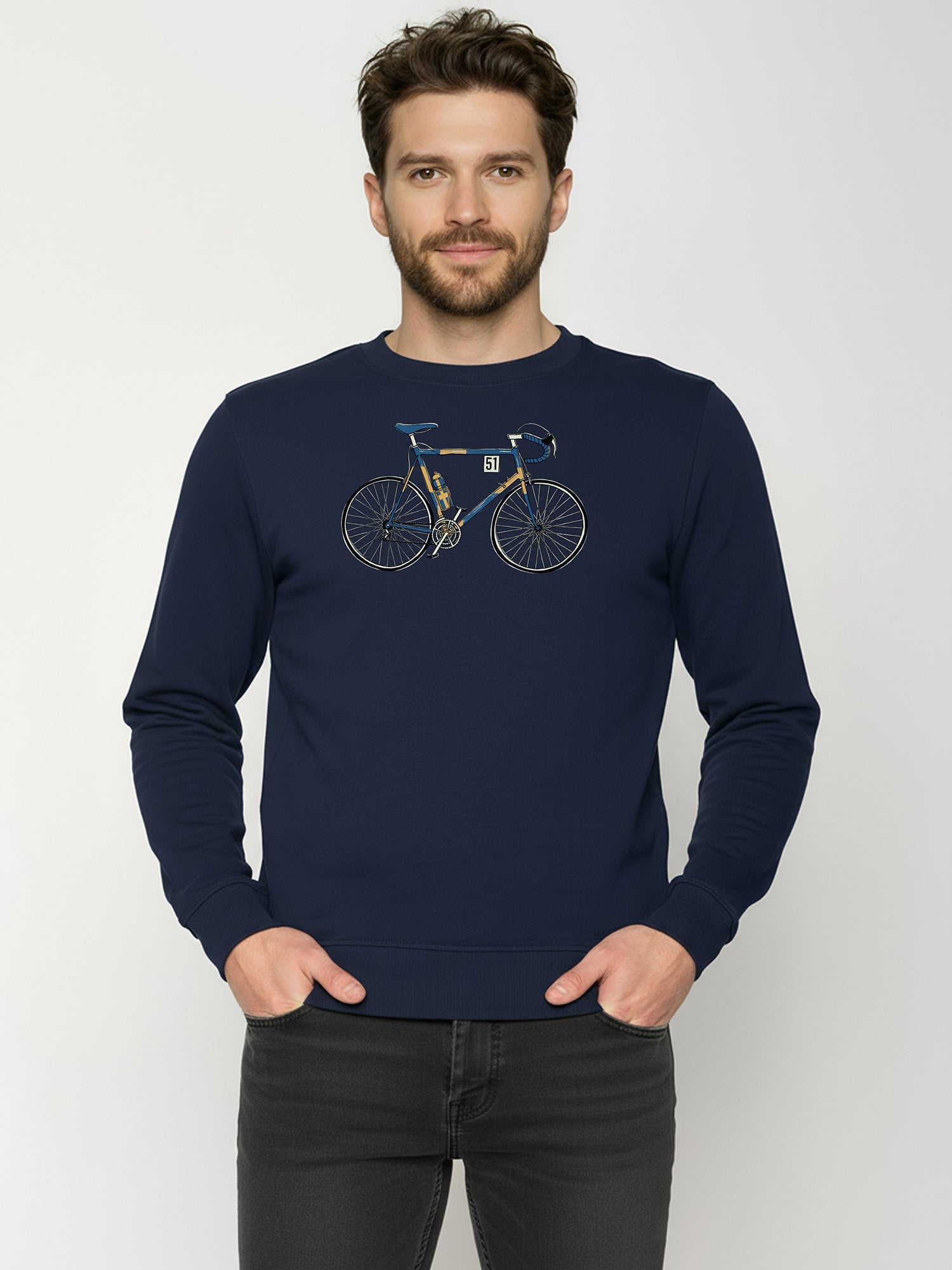 Navy: Gemütliches Sweatshirt aus Bio-Baumwolle für Herren [25967]