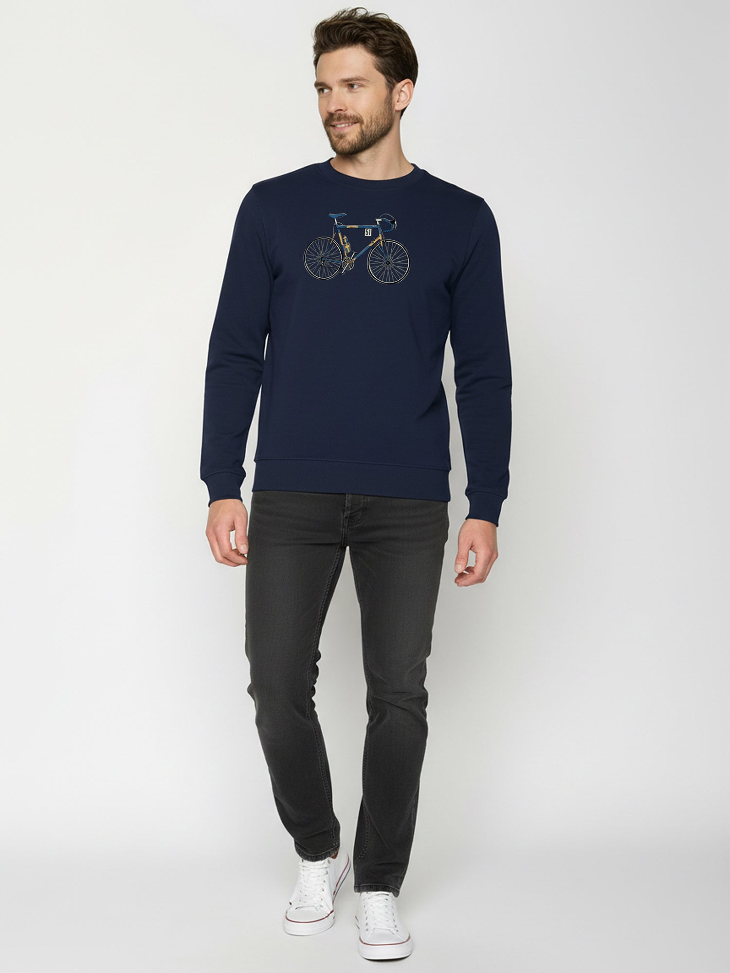 Navy: Gemütliches Sweatshirt aus Bio-Baumwolle für Herren [25969]