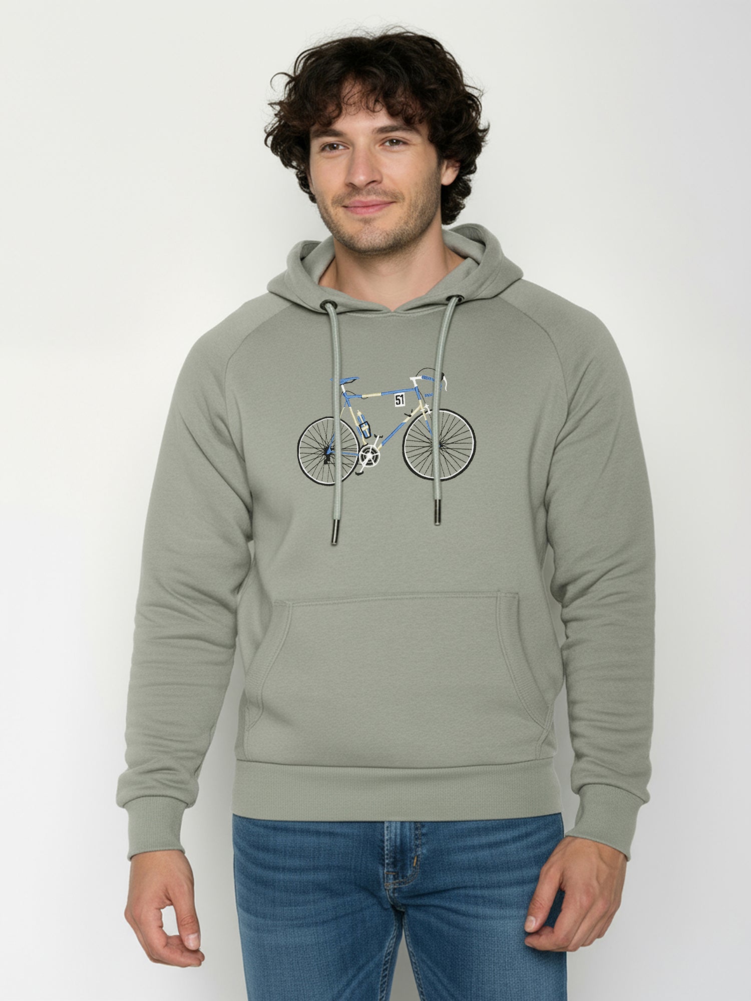 Moos Mint: Hoodie aus Bio-Baumwolle mit Raglan-Arm für Herren [25977]