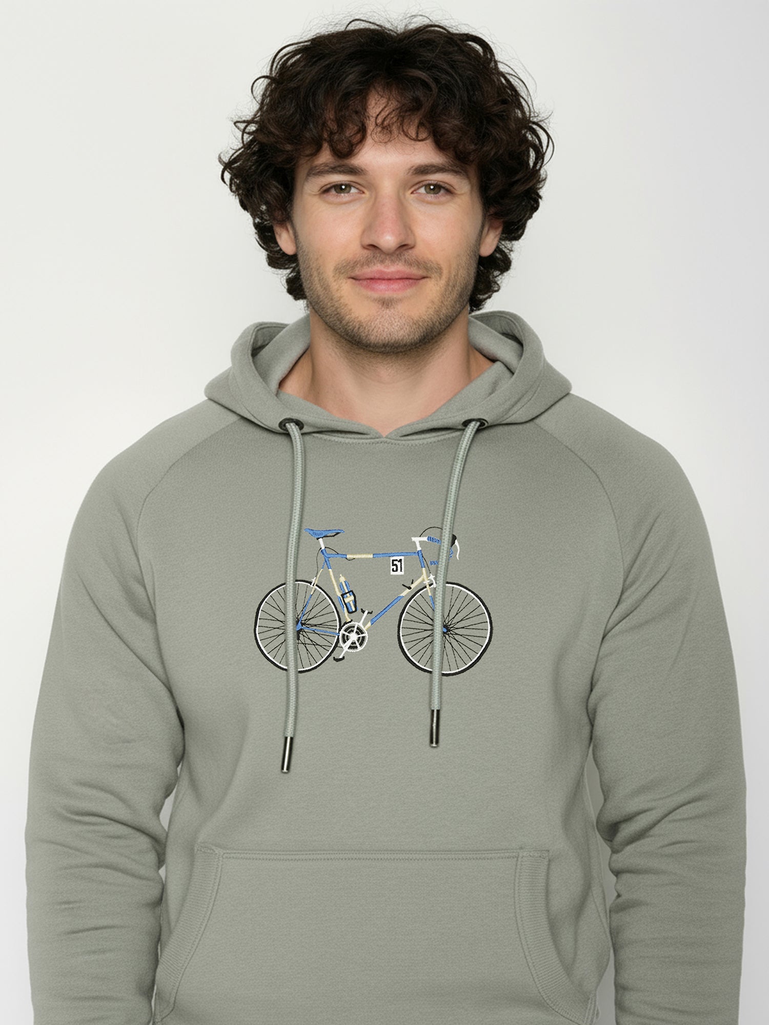 Moos Mint: Hoodie aus Bio-Baumwolle mit Raglan-Arm für Herren [25978]