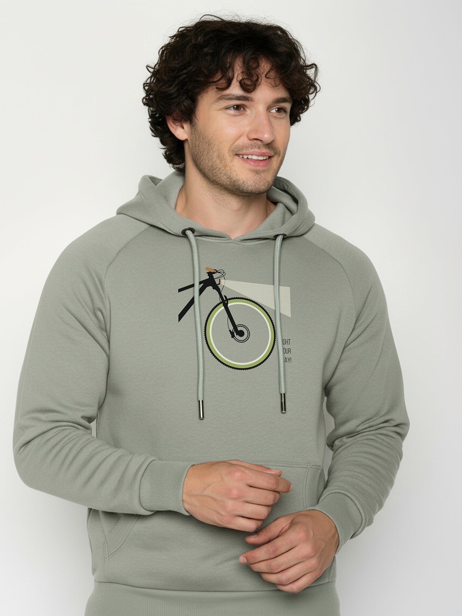 Moos Mint: Hoodie aus Bio-Baumwolle mit Raglan-Arm für Herren [25999]