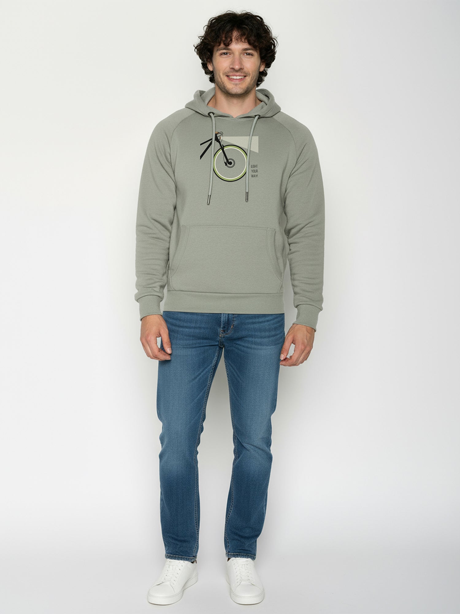 Moos Mint: Hoodie aus Bio-Baumwolle mit Raglan-Arm für Herren [26000]