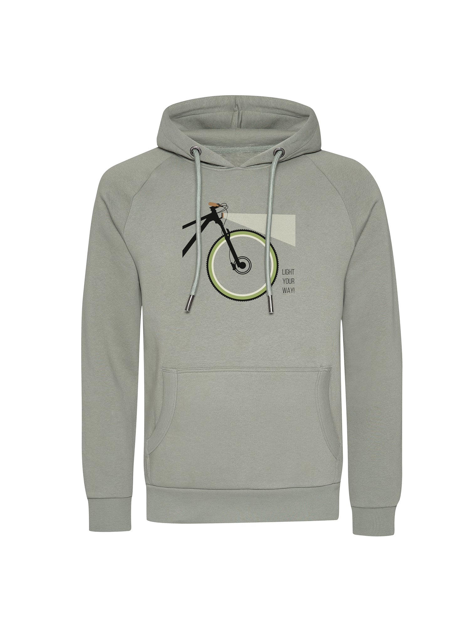 Moos Mint: Hoodie aus Bio-Baumwolle mit Raglan-Arm für Herren [26002]