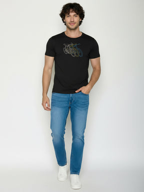 Black: Sportliches T-Shirt aus Bio-Baumwolle für Herren [26020]