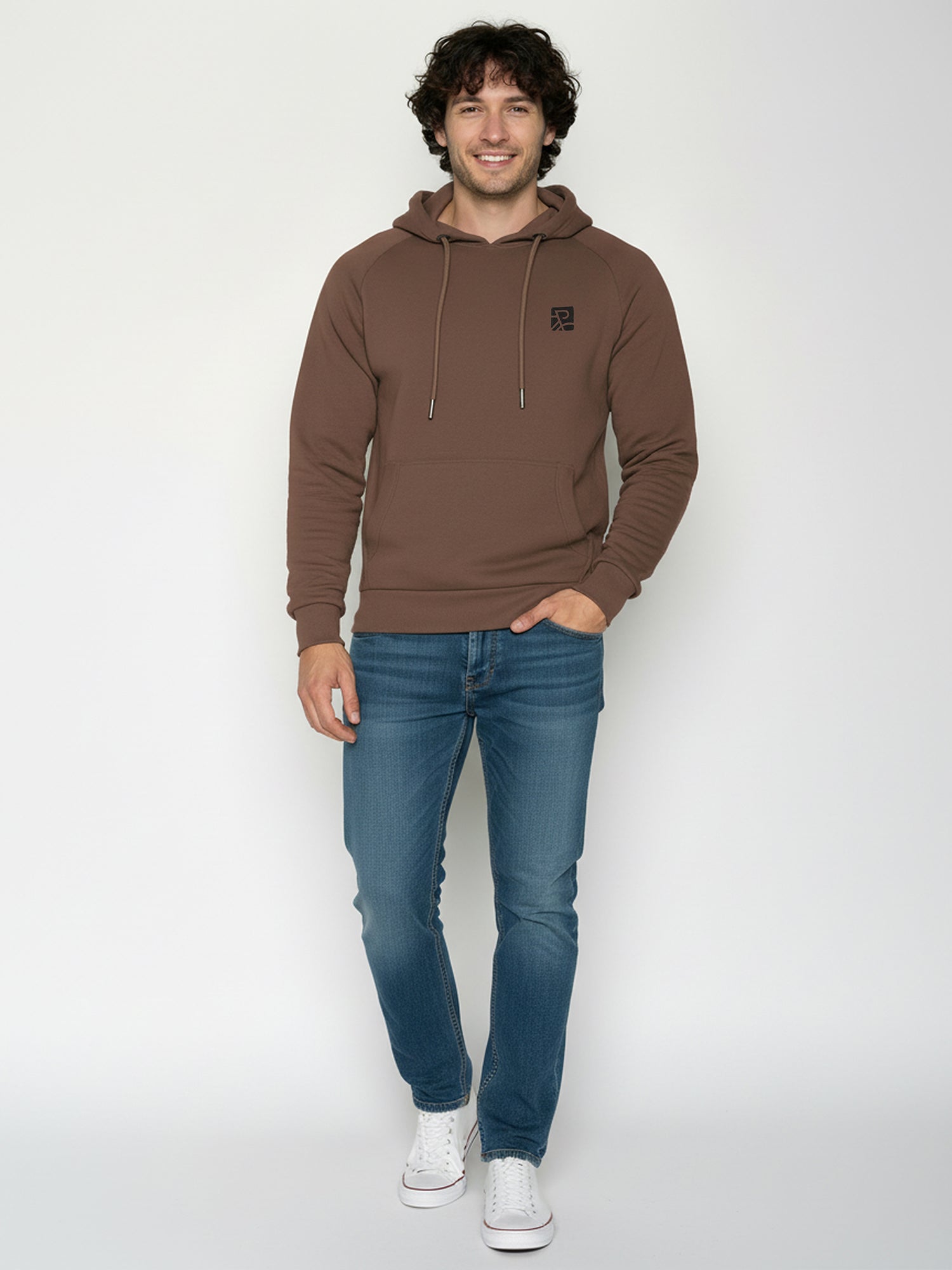 Earth Wood: Hoodie aus Bio-Baumwolle mit Raglan-Arm für Herren [26045]