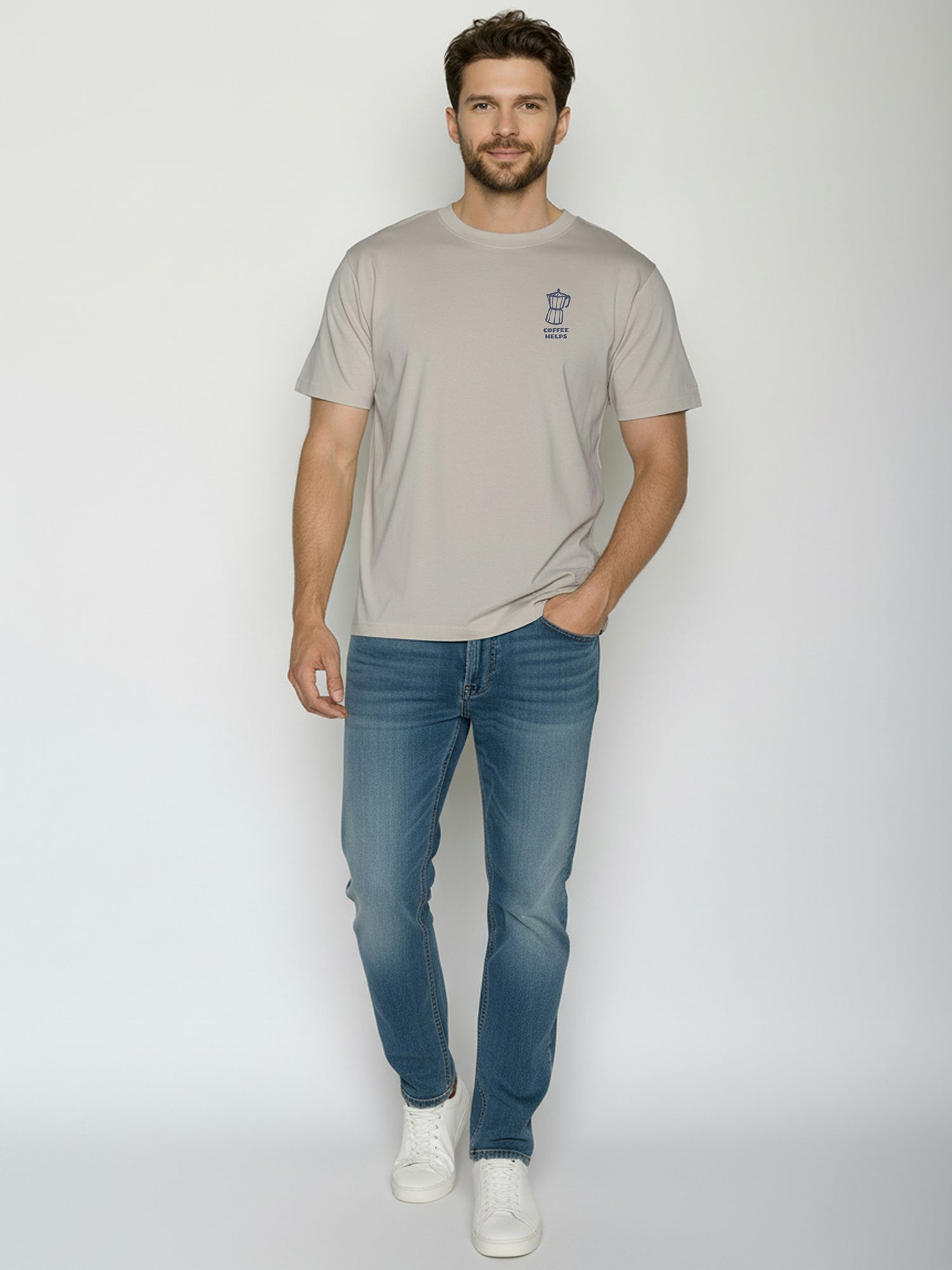 Sandstone: Lässiges Oversize-T-Shirt aus Bio-Baumwolle für Herren [26057]