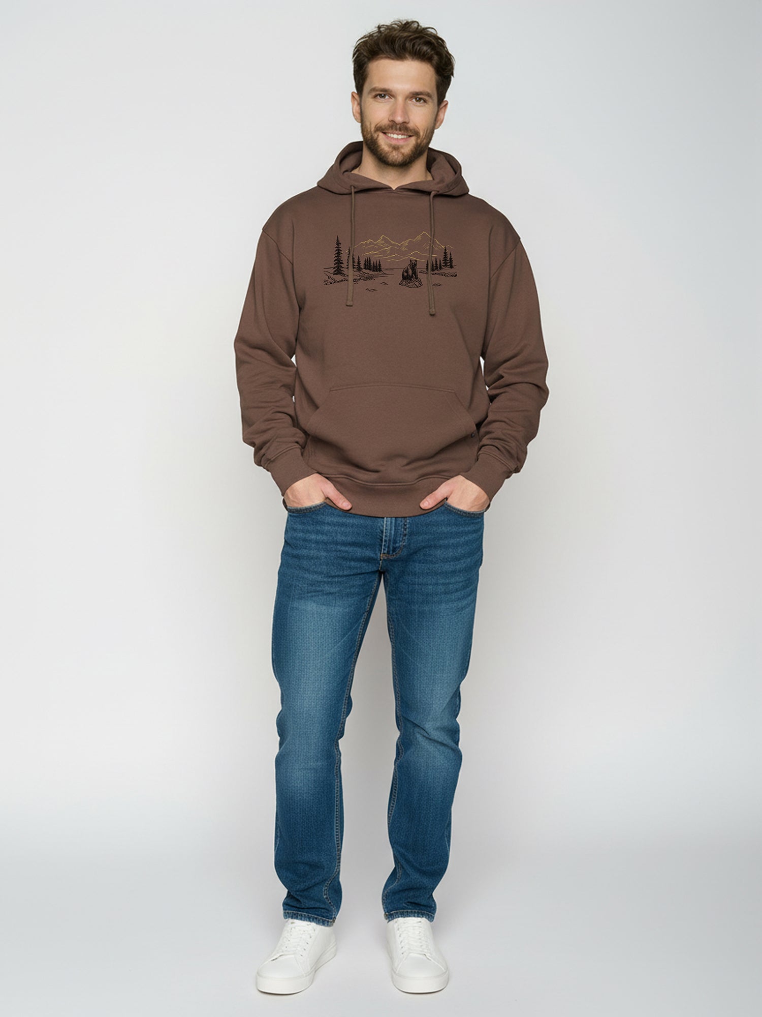 Earth Wood: Gemütlicher Hoodie aus Bio-Baumwolle für Herren [26068]