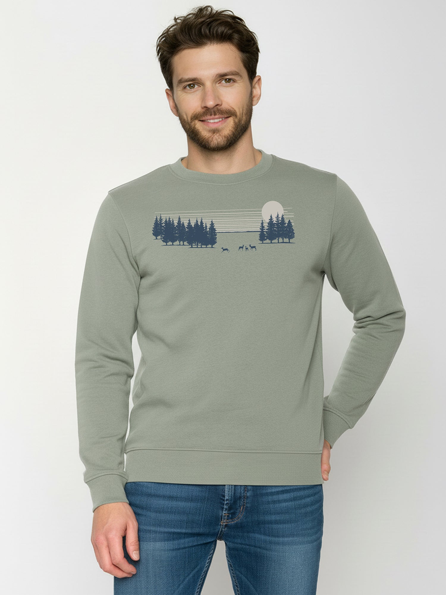 Moos Mint: Gemütliches Sweatshirt aus Bio-Baumwolle für Herren [26103]