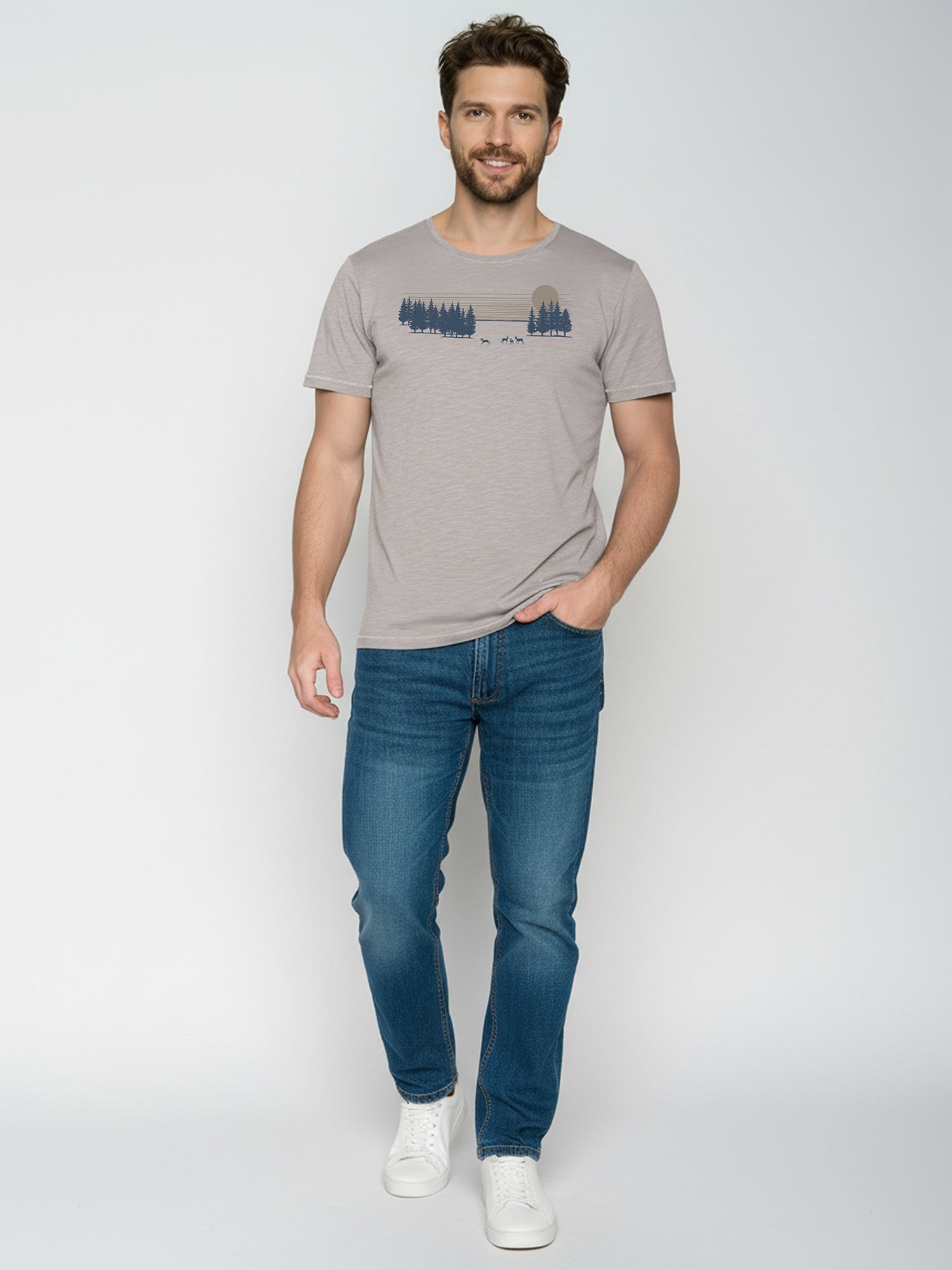 Sandstone: Sportliches T-Shirt aus Bio-Baumwolle für Herren [26110]