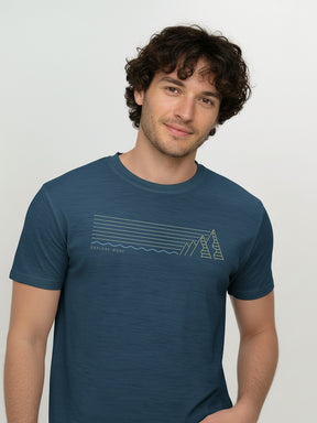 Blue Pine: Funktionales T-Shirt aus Merino-Wolle für Herren [26114]
