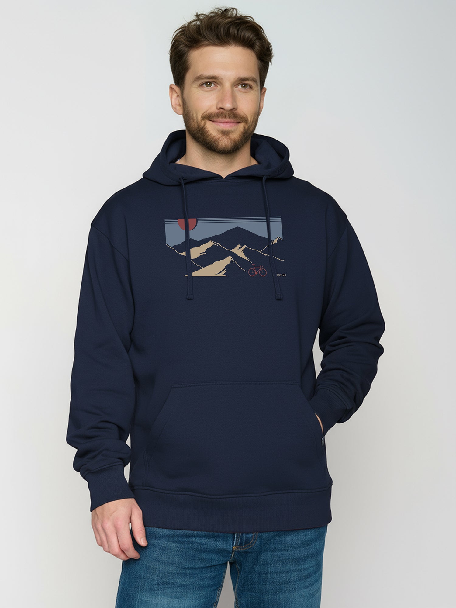 Navy: Gemütlicher Hoodie aus Bio-Baumwolle für Herren [26144]