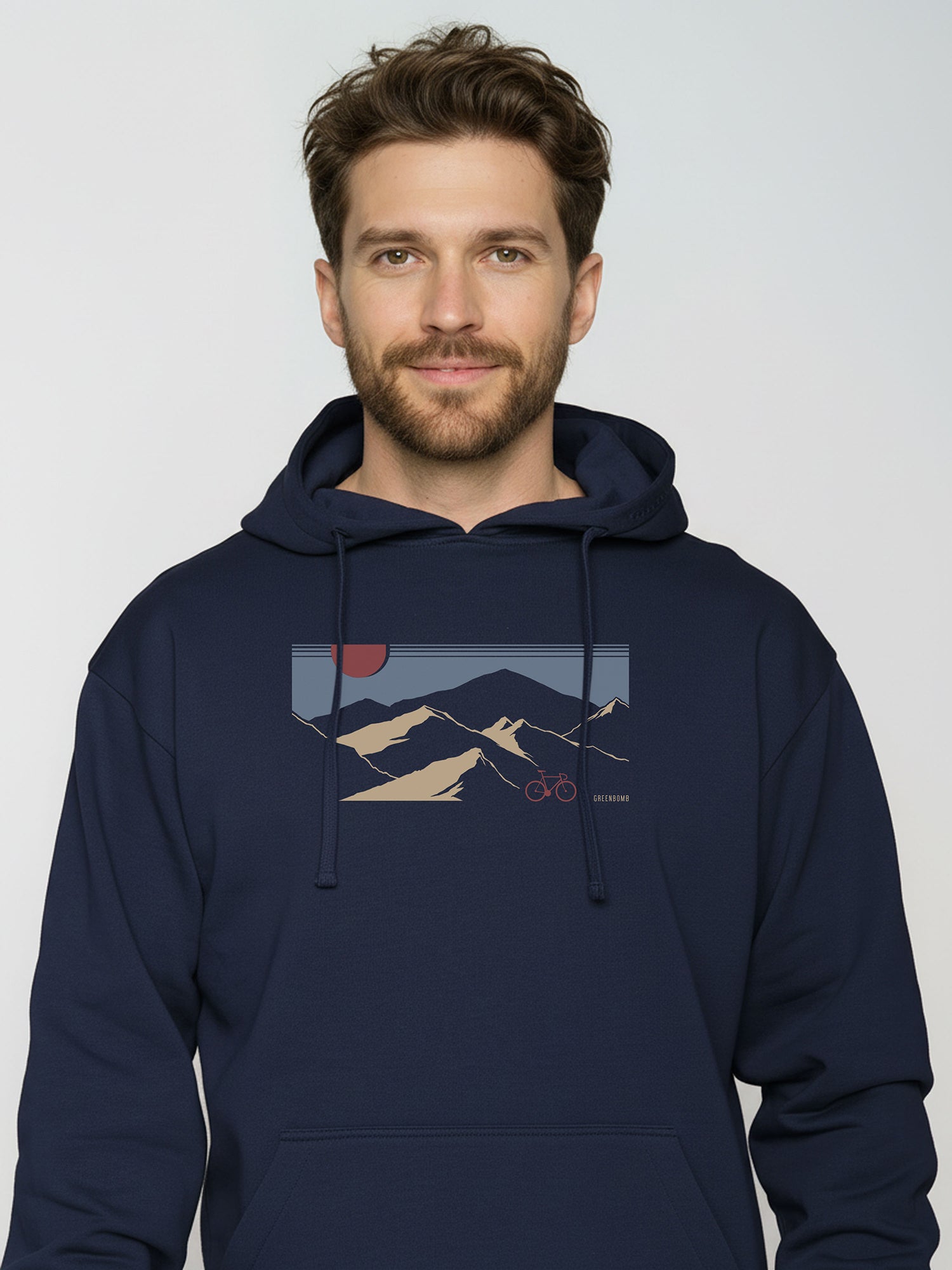 Navy: Gemütlicher Hoodie aus Bio-Baumwolle für Herren [26145]