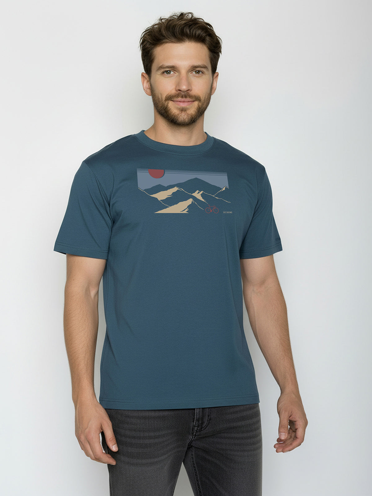 Blue Pine: Lässiges Oversize-T-Shirt aus Bio-Baumwolle für Herren [26149]